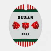 バンコパーソナライズされたホリデーギフト メタルオーナメント (正面)