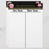 バンコブラック金ゴールドピンク誕生日タリースコアシート (正面/裏面)