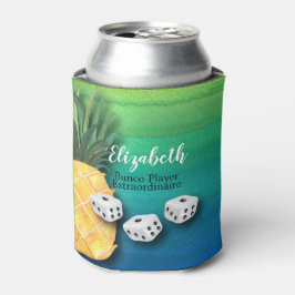 バンコプレーヤーモノグラムビーチパイナップルサイコロ 缶クーラー