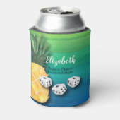 バンコプレーヤーモノグラムビーチパイナップルサイコロ 缶クーラー (缶裏面)