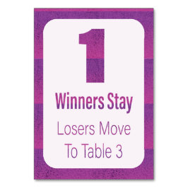 バンコモダンパープルストライプテーブル1 テーブルナンバー