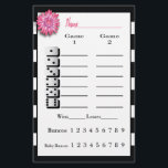 バンコ白黒ピンクフラワースコアシート チラシ<br><div class="desc">2ゲームのみのグループの両面スコアシ遊ート。両面に印刷して、別の夜にシートをリサイクルできるようにする。</div>