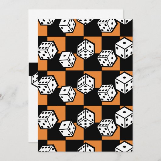 バンコ賭博の転がサイコロラスベガステーマ 招待状 (正面/裏面)