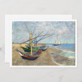 バンゴッホのダウンロード可能な多くのボートの風景 招待状 (正面/裏面)