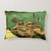 バンゴッホ河岸の男が荷降ろし砂はしけ アクセントクッション (裏面)
