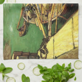 バンゴッホ河岸の男が荷降ろし砂はしけ キッチンタオル (折り畳み)