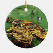 バンゴッホ河岸の男が荷降ろし砂はしけ セラミックオーナメント (裏面)