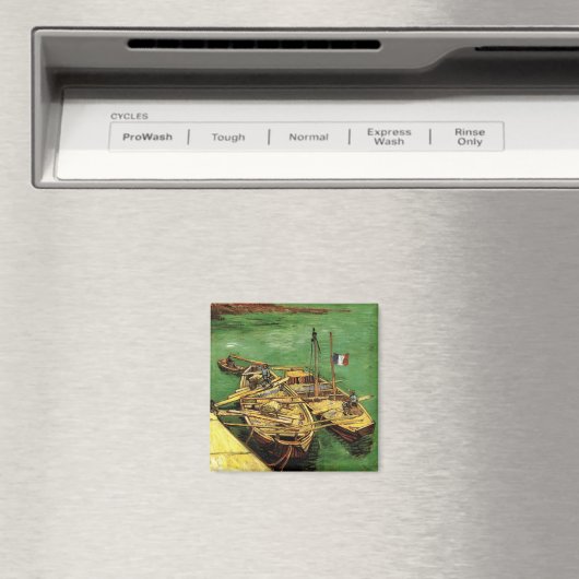 バンゴッホ河岸の男が荷降ろし砂はしけ マグネット (インサイチュ (食洗機))