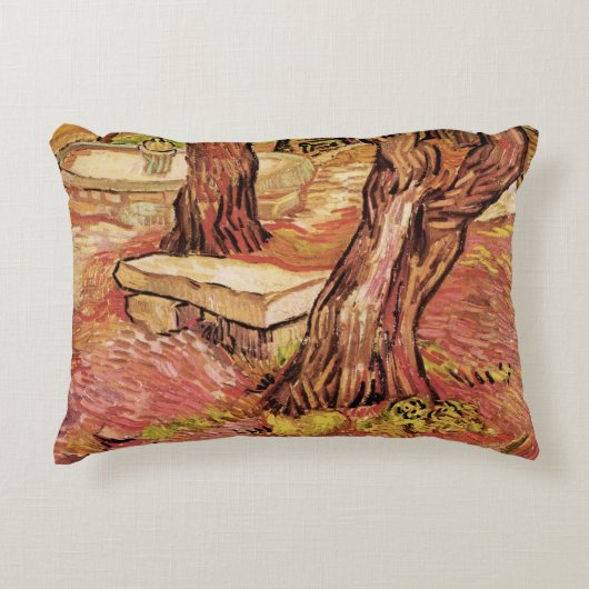バンゴッホ石ベンチinガーデン，セントポール病院 アクセントクッション (正面)