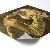 バンゴッホ老人の手に頭を持つ(F998) ポスター (角)