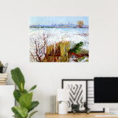 バンゴッホ雪の風景とアルル ポスター (ホームオフィス)