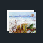 バンゴッホ雪の風景アルルを背景に ポストカード<br><div class="desc">ヴィンセント・ヴァン・ゴッホの有名な1888年絵画の雪の風景で、背景にアルレスがある。</div>