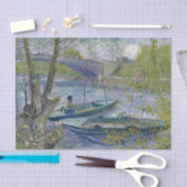 バンゴッホ魚釣り絵画春 薄葉紙 (クラフト)