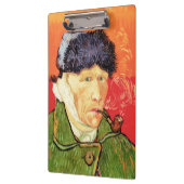 バンゴッホ – 包帯された耳とパイプとセルフポートレート クリップボード (左)