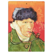バンゴッホ – 包帯された耳とパイプとセルフポートレート クリップボード (裏面)