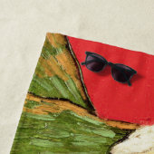 バンゴッホ – 包帯された耳とパイプとセルフポートレート ビーチタオル (インサイチュ)