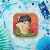 バンゴッホ – 包帯された耳とパイプとセルフポートレート ペーパープレート (パーティー)