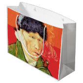 バンゴッホ – 包帯された耳とパイプとセルフポートレート ラージペーパーバッグ (裏面アングル)