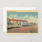 バンゴール、メインヴィンテージ空港と飛行機 ポストカード (正面/裏面)