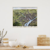 バンゴールMEパノラママップ – 1875 ポスター (キッチン)