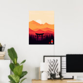 バンザイが生きる幸運の自由日本の漢字 ポスター (ホームオフィス)