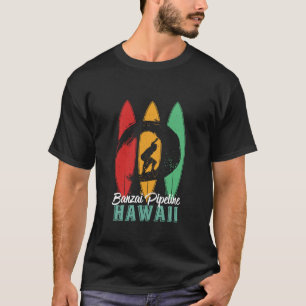 バンザイパイプラインハワイビーチヴィンテージレトロサーフィン Tシャツ