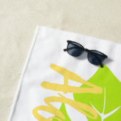 バンザイビーチハワイアンハイビスカスフローラ – パパイヤ ビーチタオル (インサイチュ)