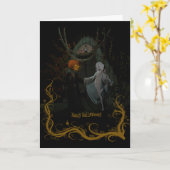 バンシーとカボチャ頭 カード (黄色い花)
