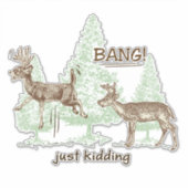 バンジャスト狩りユーモア車 シール (正面)