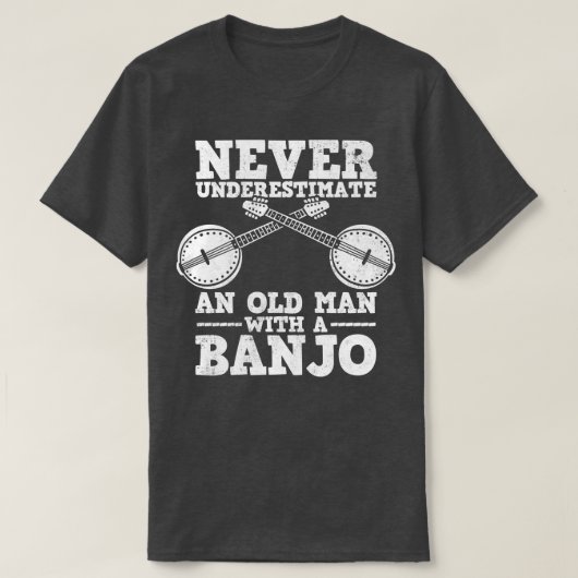 バンジョブルーグラスオールドマンバンジョプレーヤー Tシャツ (デザイン正面)