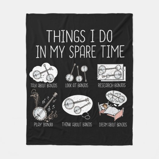 バンジョプレーヤーギフトおもしろいカントリー音楽ブルーグラス フリースブランケット (正面)