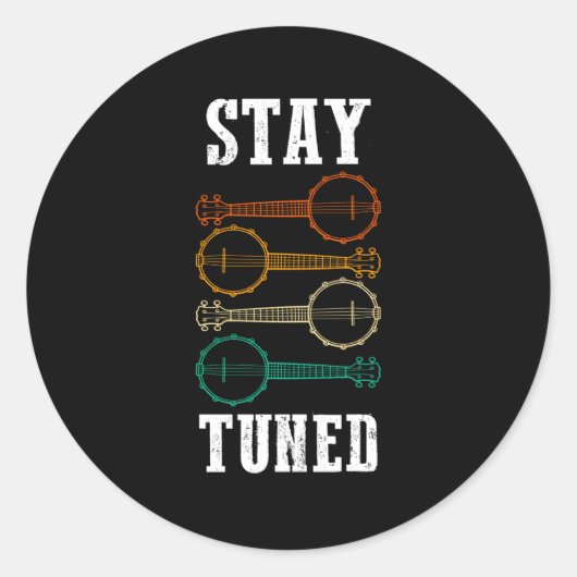 バンジョプレーヤーブルーグラスフォークミュージックステイ ラウンドシール (正面)