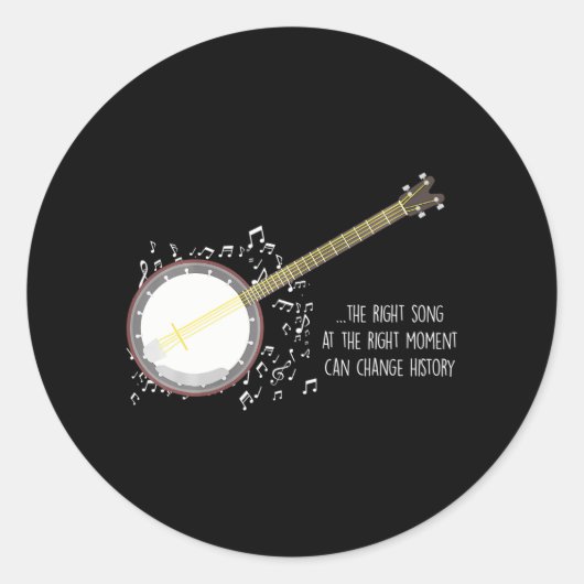 バンジョプレーヤーミュージックノートBluegrass Stringband ラウンドシール (正面)