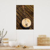 バンジョミュージック楽器オンウッドポスター ポスター (キッチン)