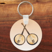 バンジョミュージック楽器キーチェーン キーホルダー (正面)