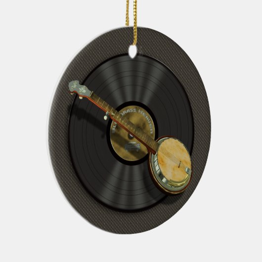バンジョーおよびレコードはオーナメントのあたりで設計します セラミックオーナメント (右)