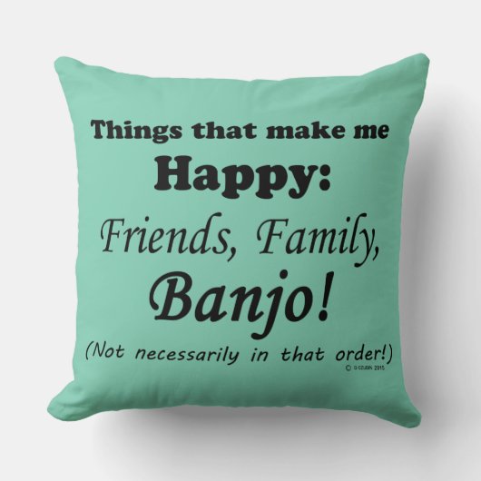 バンジョーが私を幸せにする クッション (正面)