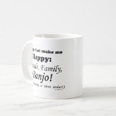 バンジョーが私を幸せにする コーヒーマグカップ (正面左)
