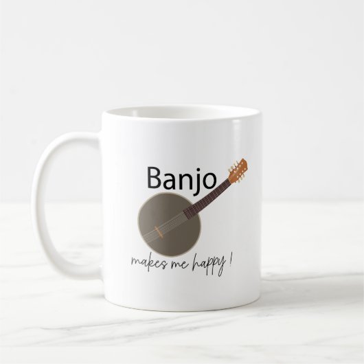 バンジョーが私を幸せにする コーヒーマグカップ (左)