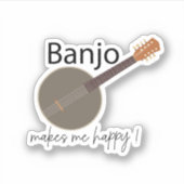 バンジョーが私を幸せにする シール (正面)
