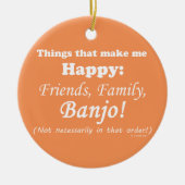 バンジョーが私を幸せにする セラミックオーナメント (正面)