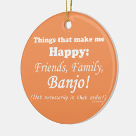 バンジョーが私を幸せにする セラミックオーナメント