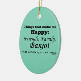 バンジョーが私を幸せにする セラミックオーナメント