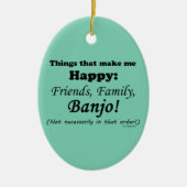 バンジョーが私を幸せにする セラミックオーナメント (正面)