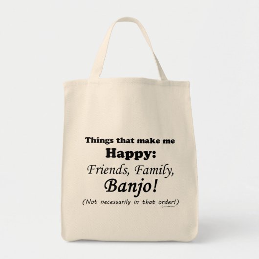 バンジョーが私を幸せにする トートバッグ (正面)
