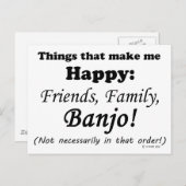 バンジョーが私を幸せにする ポストカード (正面/裏面)
