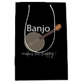 バンジョーが私を幸せにする ミディアムペーパーバッグ (正面)