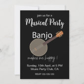 バンジョーで楽しい音楽パーティー 招待状 (正面)