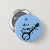 バンジョーとブルーグラス音楽 缶バッジ (正面&裏面)