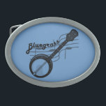 バンジョーと音楽スケールとブルーグラスベルトバックル 卵形バックル<br><div class="desc">バンジョーと音楽スケール付きブルーグラスカスタマイズベルトバックルは、バンド名や背景色の変更を使用できる。</div>